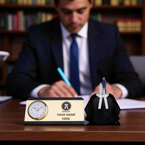 Customized Advocate Desk Name Plate with Pen Holder offistoreindia