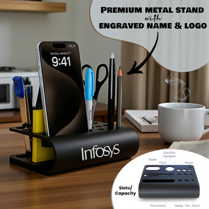 Customized Metal Desk Organizer with Name Company Logo Engraved offistoreindia