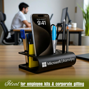 Customized Metal Desk Organizer with Name Company Logo Engraved offistoreindia