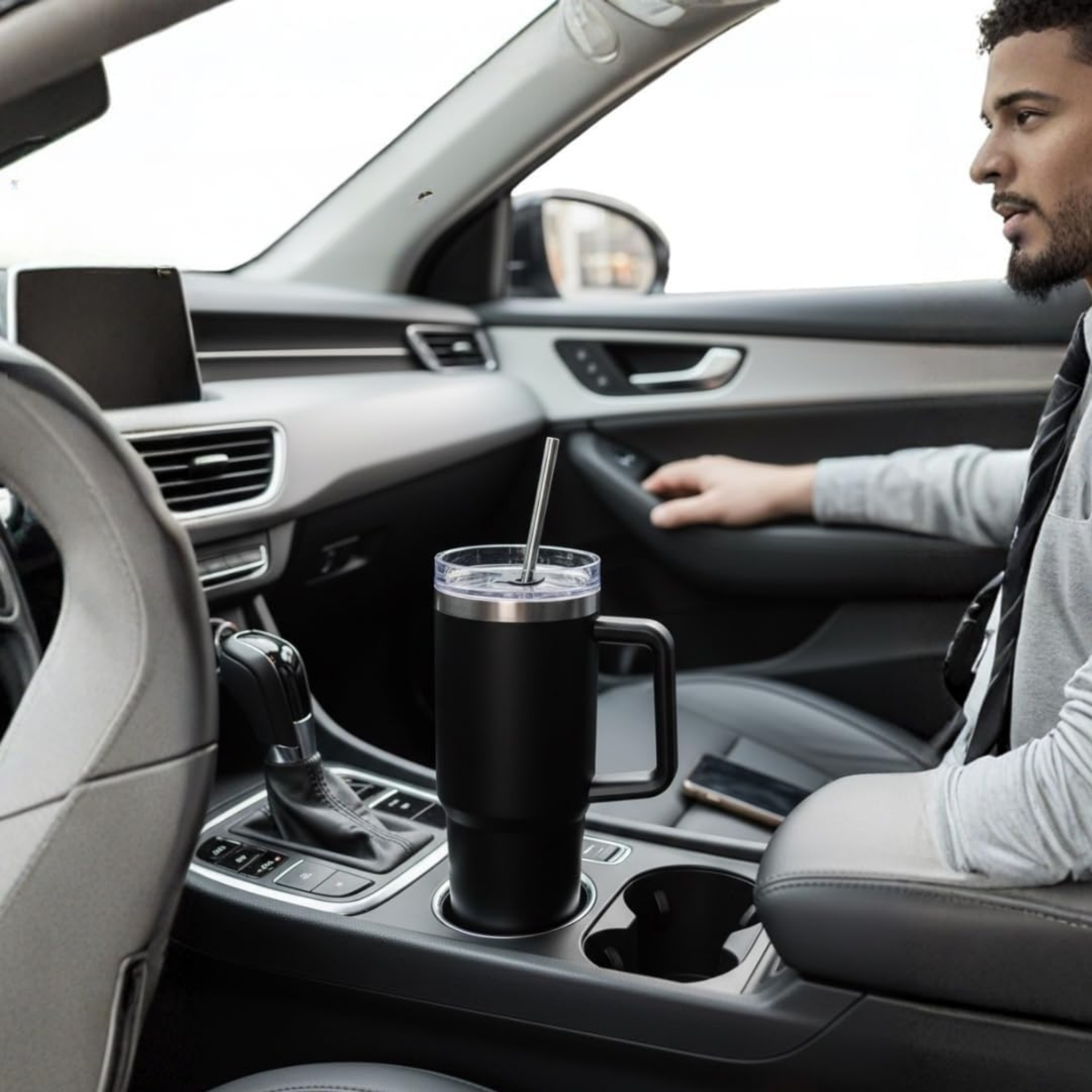 Double Wall Insulated Stainless Steel Tumbler with Handle – 1200ml offistoreindia