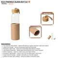 Eco-Friendly Glass Water Bottle with Bamboo Cap Jute Sleeve – 500 ML offistoreindia