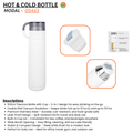 Elegenza Stainless Steel Vacuum Insulated Thermos Water Bottle with Cup – 500 ML offistoreindia