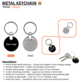 Glossy Black Finished Round Keychain with Opener offistoreindia