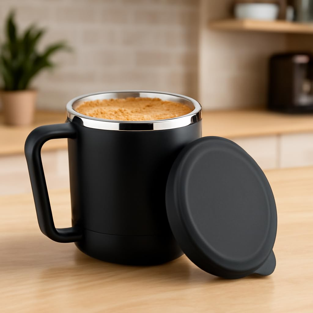 Insulated Stainless Steel Coffee Mug with Lid – 300ml offistoreindia