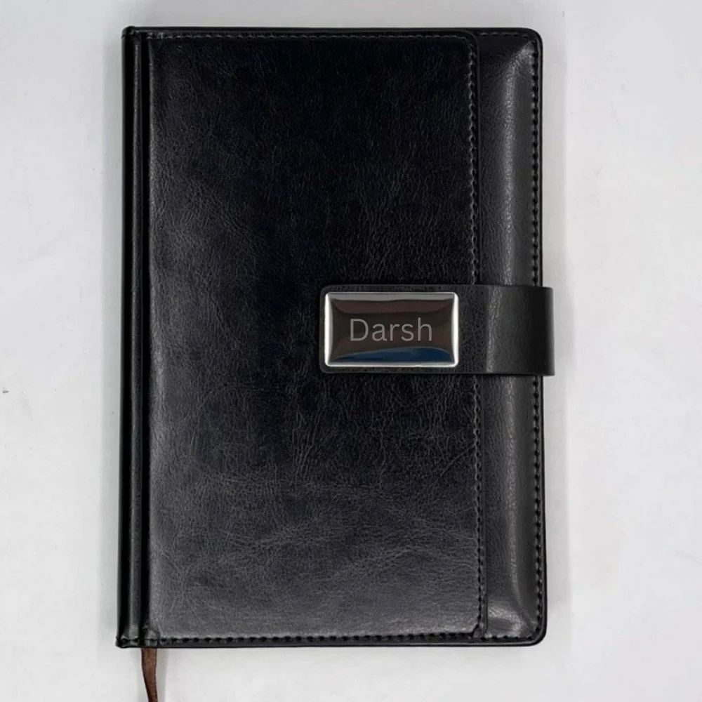 Leather Flap Journal Notebook Diary – A5 Document Organizer for Office Personal Use