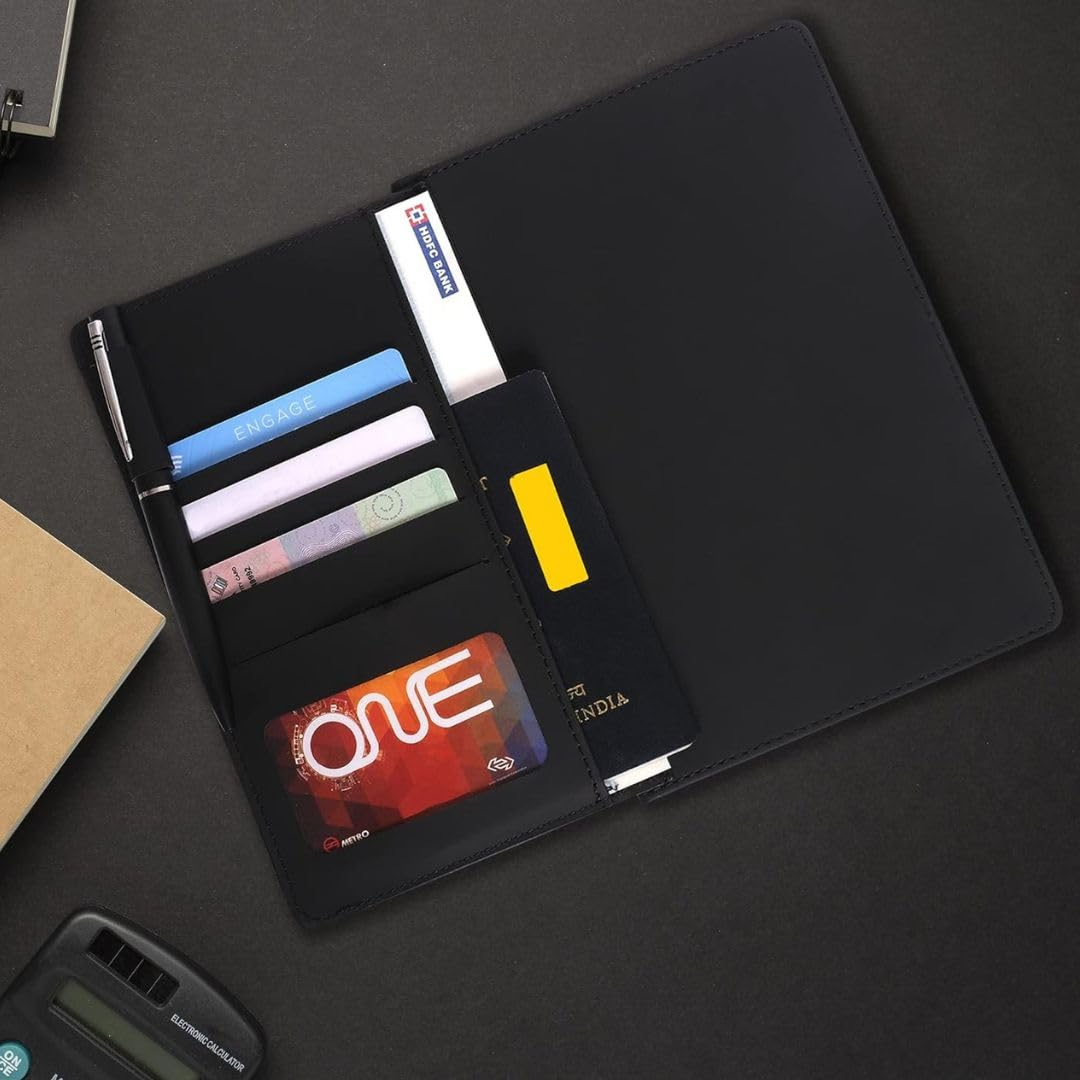 Leather Flap Journal Notebook Diary – A5 Document Organizer for Office Personal Use offistoreindia