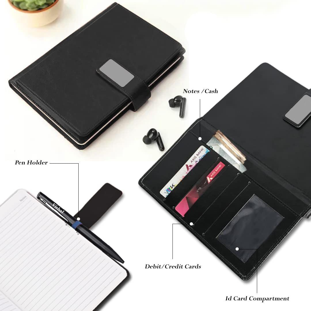 Leather Flap Journal Notebook Diary – A5 Document Organizer for Office Personal Use offistoreindia