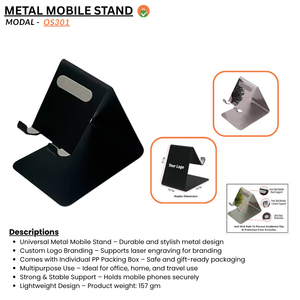 Metal Universal Cell Phone Stand for All Android Phones – Anti-Slip Tabletop Mobile Holder