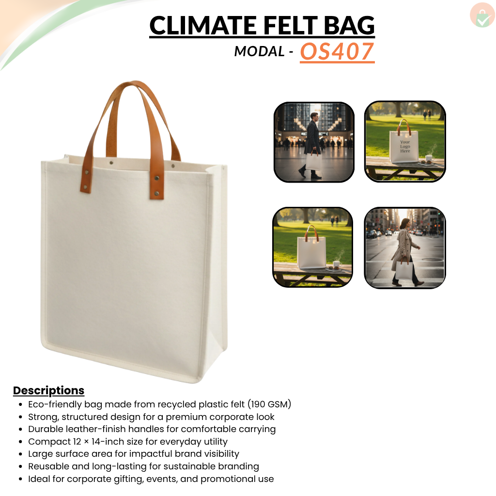 OS Climate Felt Bag Sustainable Strength - Cream