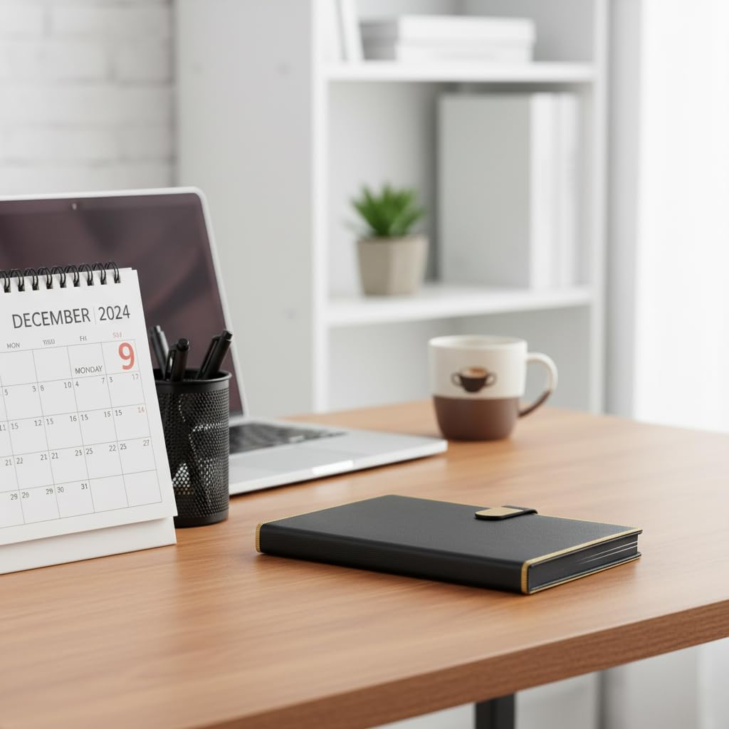 Personalised PU Leather New Year Business Planner with Pen Slot – A5 Executive Diary offistoreindia