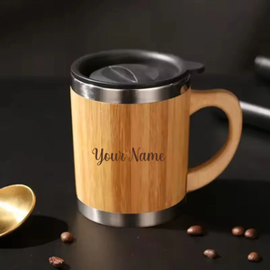 Personalized Bamboo Mug – Eco-Friendly Custom Travel Mug (250ml) offistoreindia