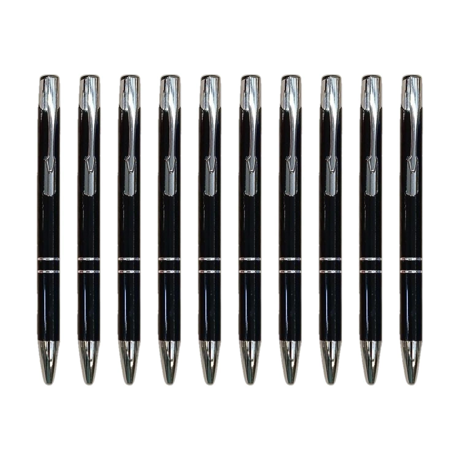 Personalized Black Metal Ballpoint Pen – Custom Name Engraving Blue Ink Refillable Pen offistoreindia