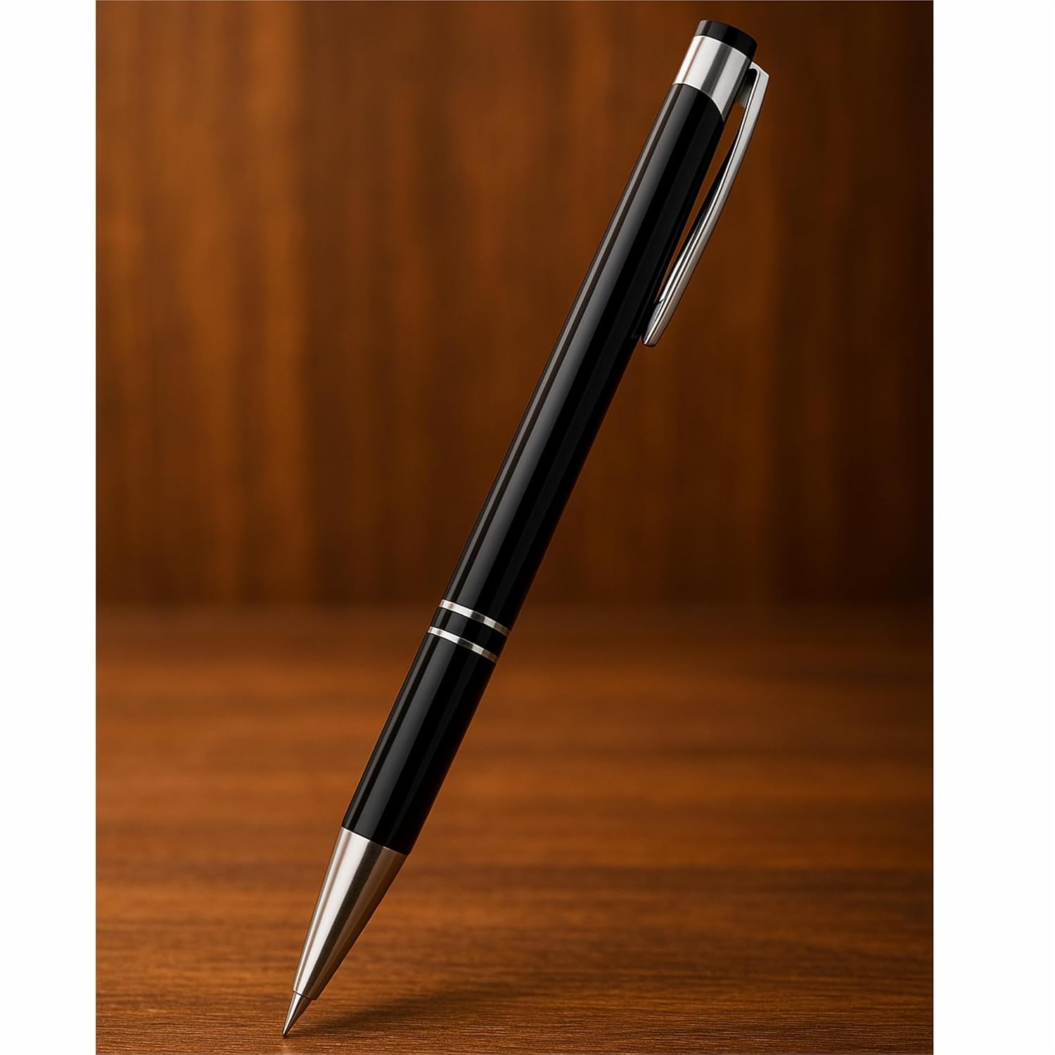 Personalized Black Metal Ballpoint Pen – Custom Name Engraving Blue Ink Refillable Pen offistoreindia