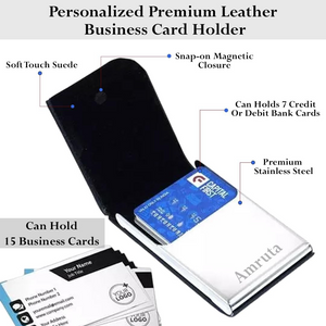 Personalized Card Holder – PU Leather Steel Business / Debit Credit Card Holder offistoreindia