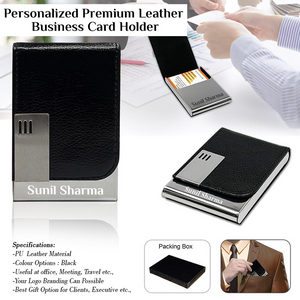 Personalized Card Holder – PU Leather Steel Business / Debit Credit Card Holder offistoreindia