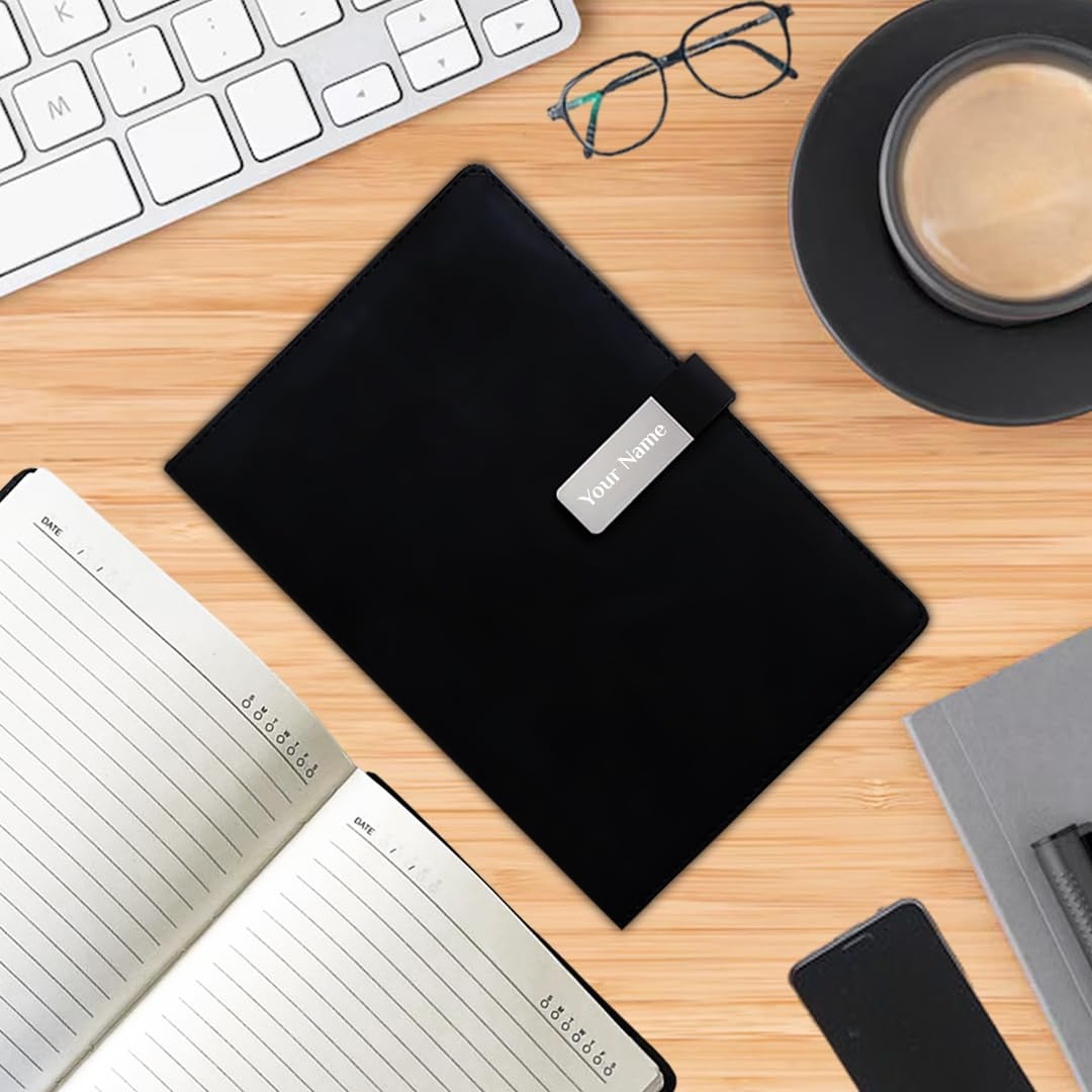 Personalized Diary with Name – Customized Leather A5 Notebook with Magnetic Lock offistoreindia