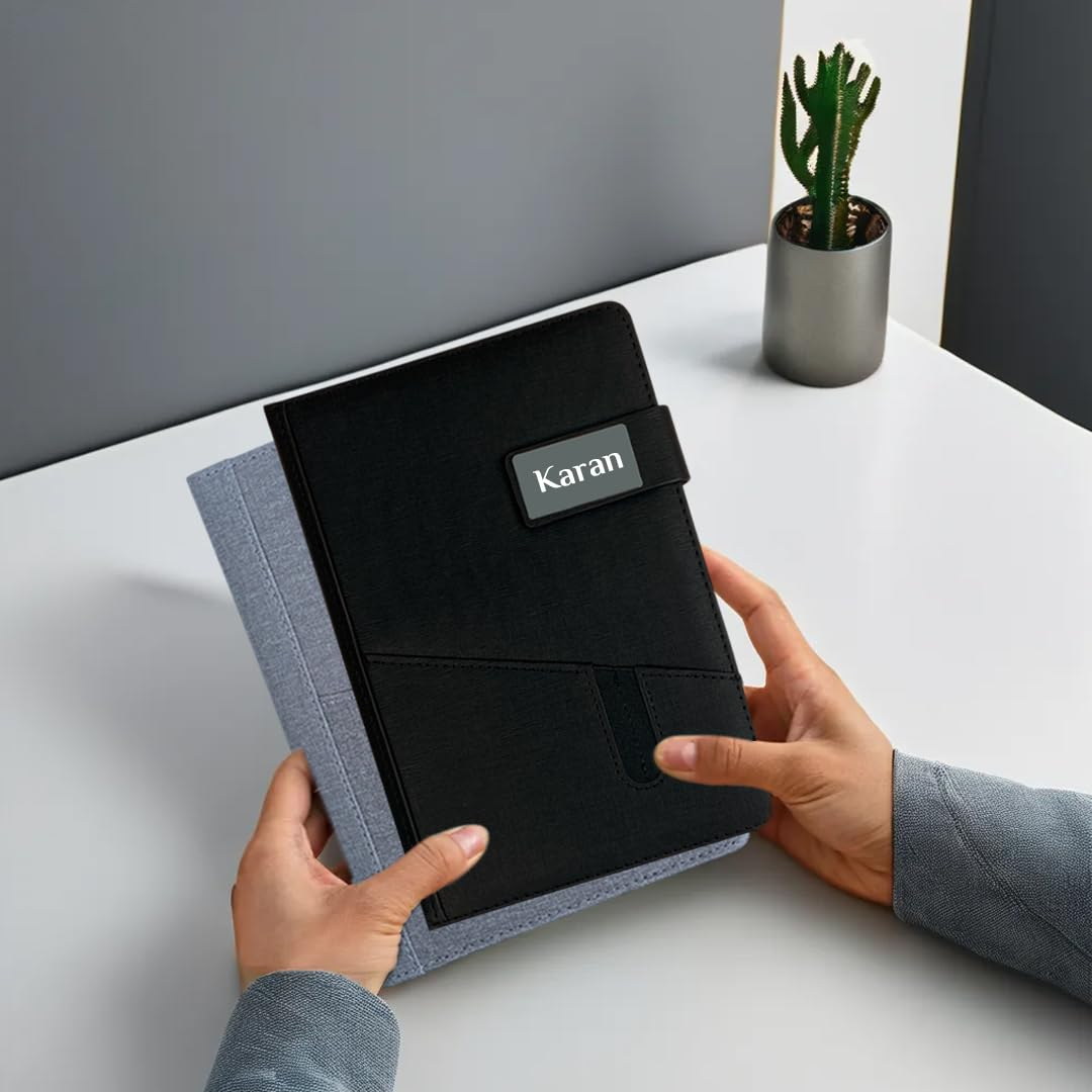 Personalized Diary with Name – Customized Leather Notebook with Magnetic Flip Lock offistoreindia