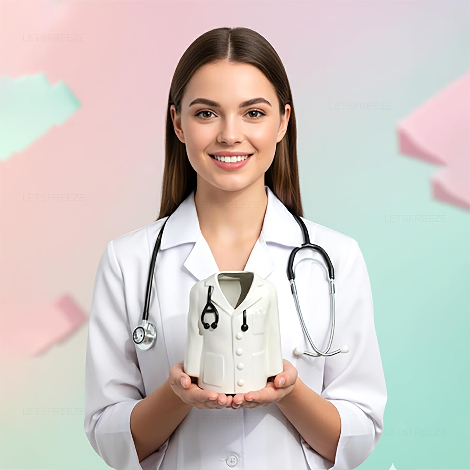 Personalized Doctor Coat Pen Stand – Engraved Desk Organizer offistoreindia