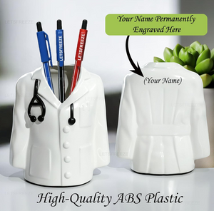 Personalized Doctor Coat Pen Stand – Engraved Desk Organizer offistoreindia
