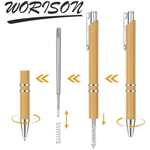 Personalized Natural Bamboo Ballpoint Pen – Double Ring Design offistoreindia