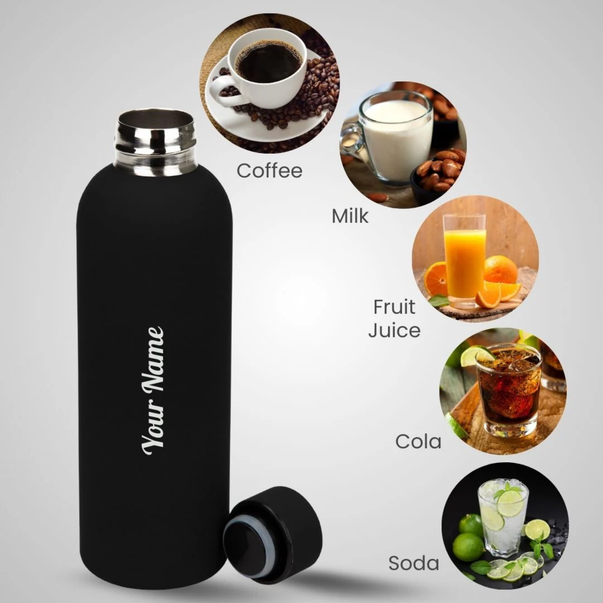 Personalized Rubber Bottle – Stylish Custom Stainless Steel Water Bottle offistoreindia