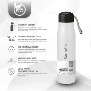 Personalized Water Bottle 500ml – Double Wall Vacuum Insulated Stainless Steel Flask offistoreindia