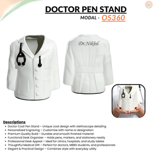Personalized Doctor Coat Pen Stand – Engraved Desk Organizer offistoreindia