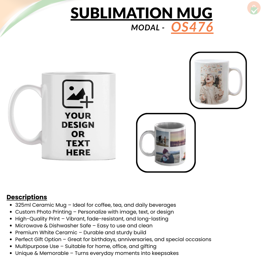 Personalized Photo Coffee Mug – 325 ML White Ceramic Cup