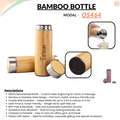 Personalized Water Bottle 500ml – Custom Bamboo & Stainless Steel Flask