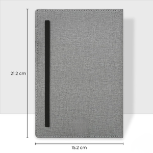 Premium A5 Jute Grey Diary with Card Pocket offistoreindia