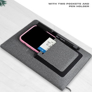 Premium A5 Jute Grey Diary with Card Pocket offistoreindia