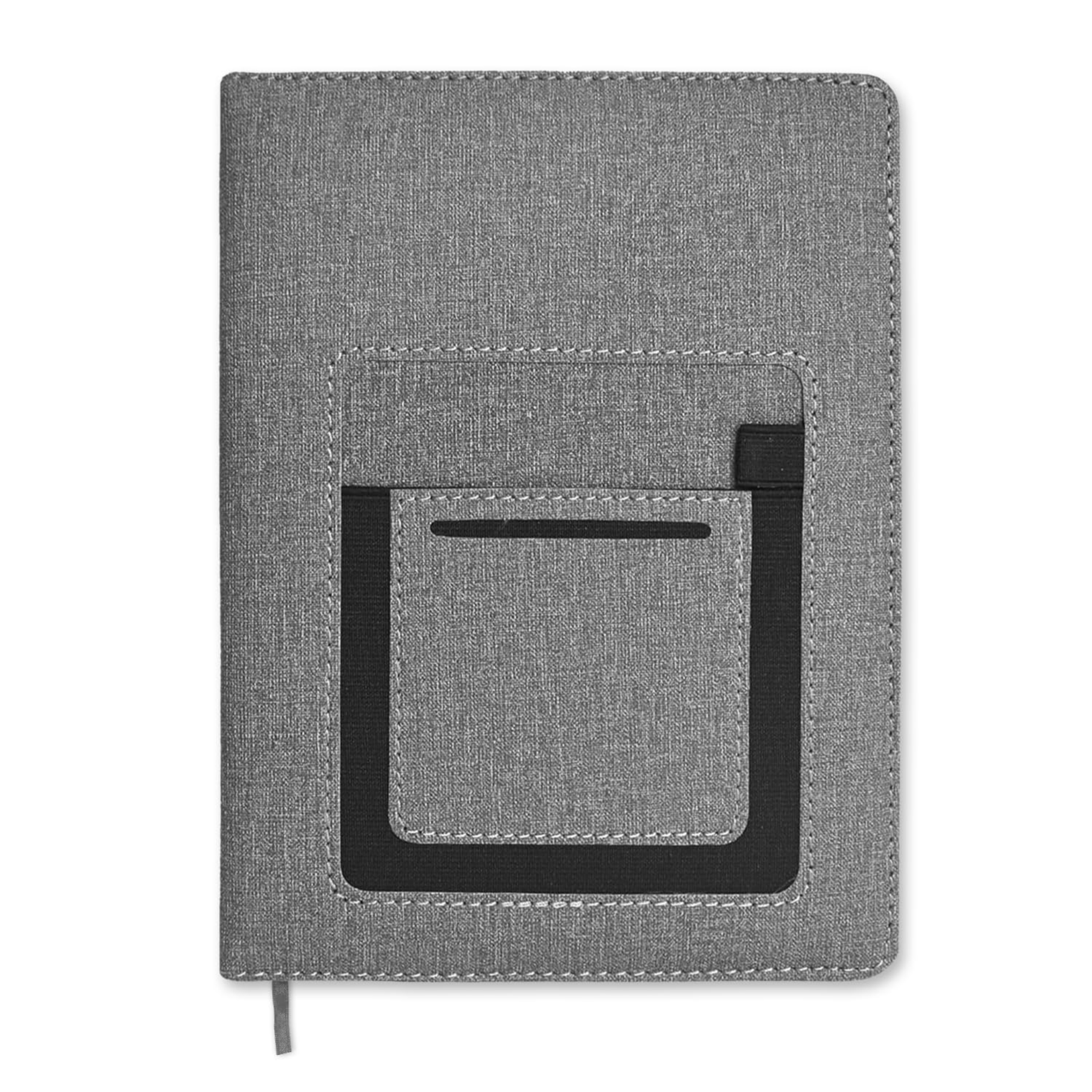 Premium A5 Jute Grey Diary with Card Pocket offistoreindia