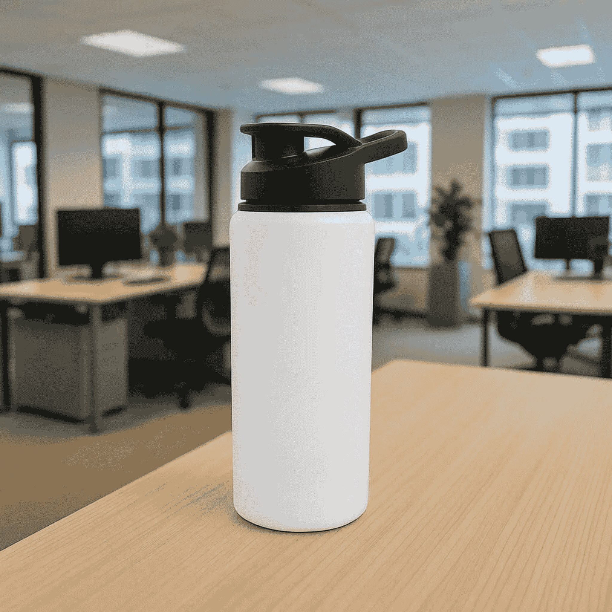 White Steel Water Bottle (750ml) – Premium Stainless Steel Corporate Gift offistoreindia