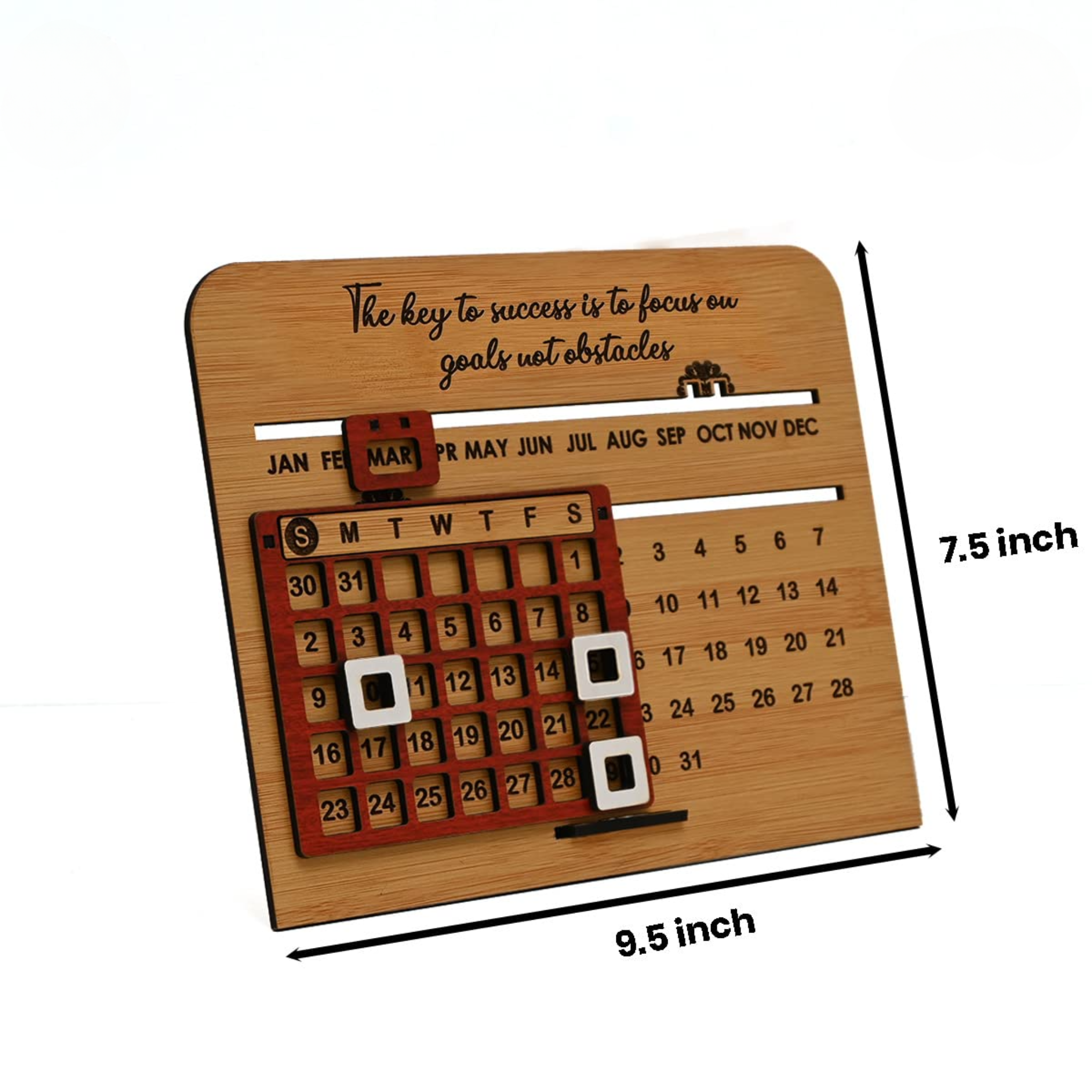 Wooden Lifetime Infinite Desk Calendar 3D Motivational Table Calendar offistoreindia