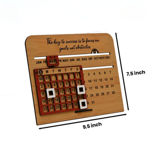 Wooden Lifetime Infinite Desk Calendar 3D Motivational Table Calendar offistoreindia
