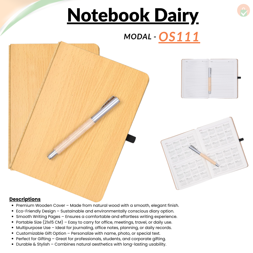 Wooden Diary – Eco-Friendly Personal Office Journal offistoreindia