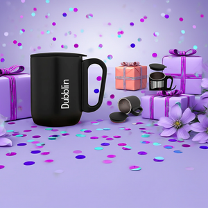 270 ml Stylish Black Sober Mug with Airtight Lid offistoreindia